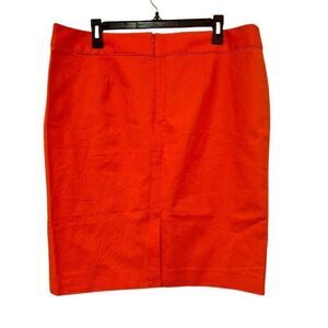 Liz Claiborne Women's Red Cotton/Spandex Lined Pencil Straight Skirt